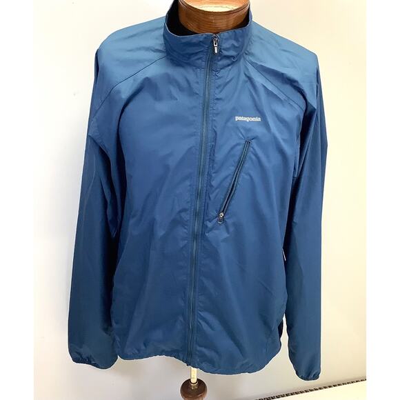Patagonia Full Zip Lightweight Packable Windbreaker Jacket XL Dark Blue - Picture 2 of 6